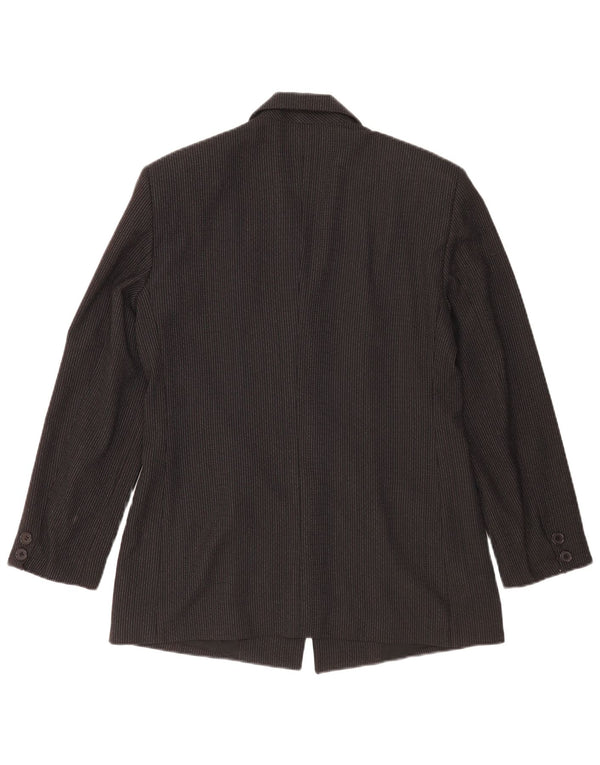 Benetton Veste Blazer 3 Boutons Femme IT 46 Grandes Rayures Noires