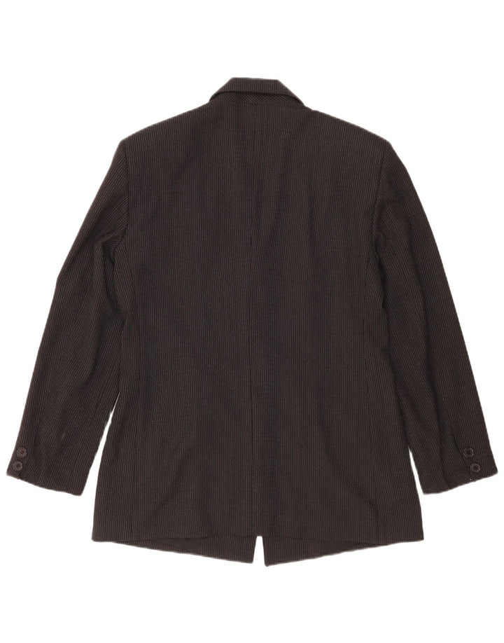 Benetton Veste Blazer 3 Boutons Femme IT 46 Grandes Rayures Noires