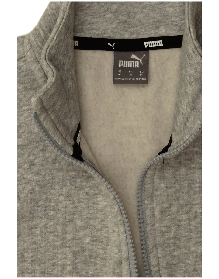 Puma Sweat-shirt à col zippé pour femme UK 14 Gris moyen Coton