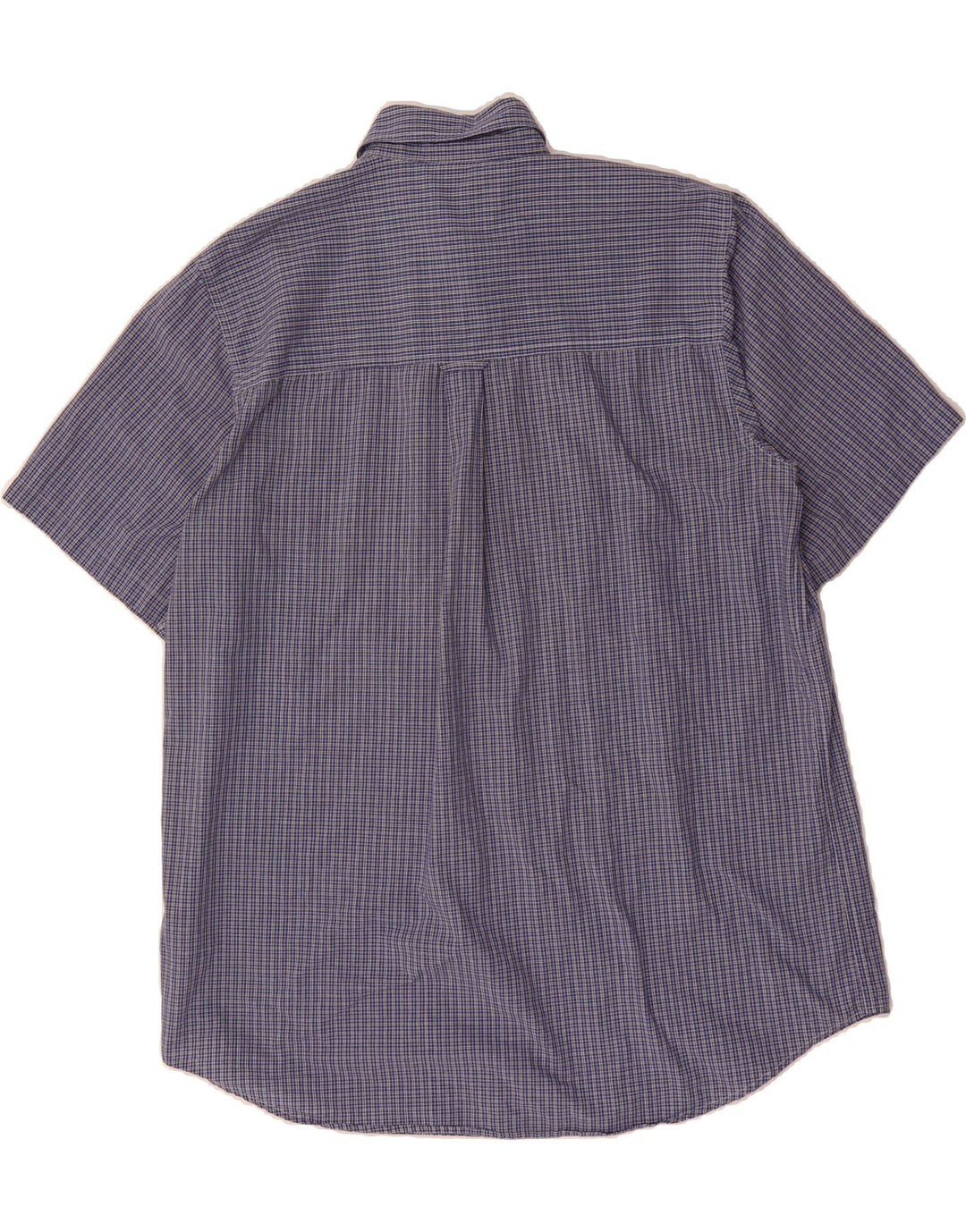 CHAPS Mens Easy Care Short Sleeve Shirt XL Blue Check Cotton Vintage Chaps and Second-Hand Chaps from Messina Hembry 