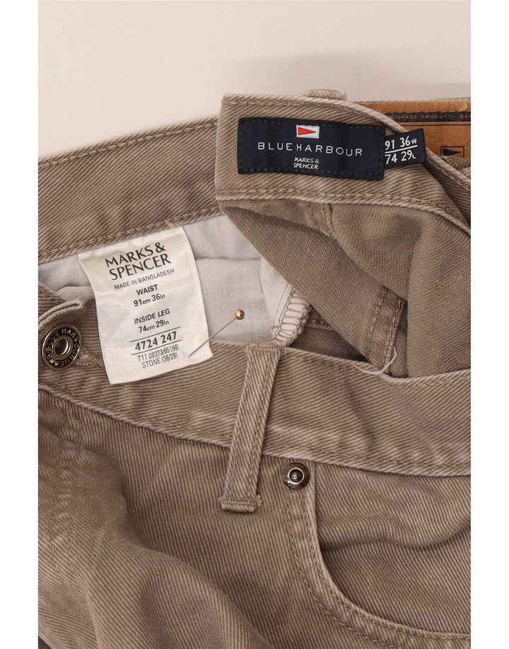 Marks & Spencer Jean droit bleu Harbor homme W36 L29 coton beige