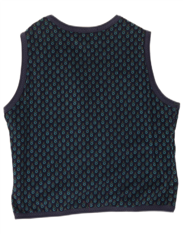 BEST COMPANY Cardigan court pour femme UK 44 Bleu marine moyen floral