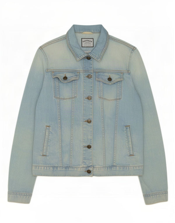 Fat Face Veste en jean pour femme UK 12 Bleu moyen Coton