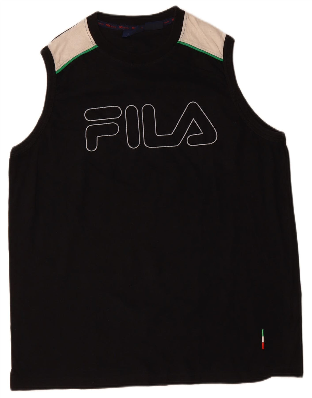 FILA Débardeur Graphique Homme XL Noir Colorblock Coton