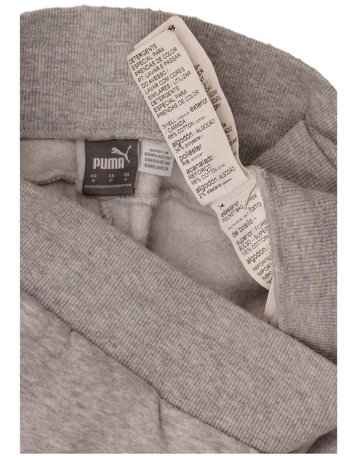 PUMA Pantalon de survêtement pour femme Joggers UK 10 Small Gris Moucheté Coton