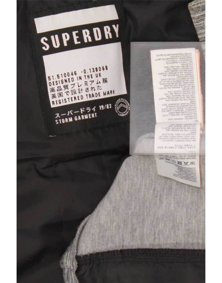 SUPERDRY Veste matelassée à capuche pour femme UK 12 Gris moyen Colourblock