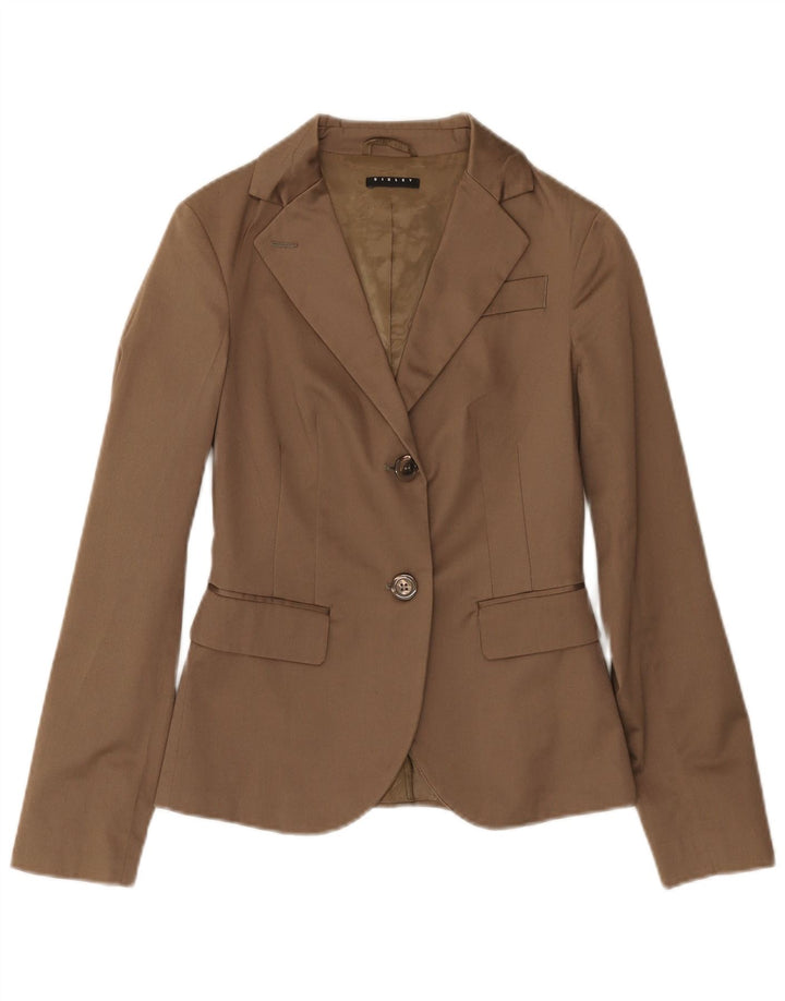 SISLEY Veste Blazer 2 Boutons Femme IT 38 XS Marron Coton
