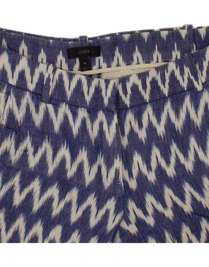 J. CREW Womens Hot Pants US 4 Small W26  Navy Blue Chevron Cotton Vintage J. Crew and Second-Hand J. Crew from Messina Hembry 