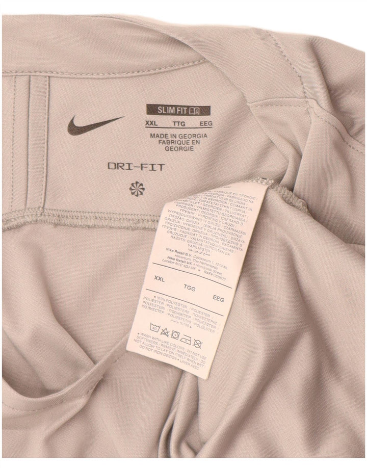Nike Haut Dri Fit Slim Fit à manches longues pour homme Gris 2XL Polyester