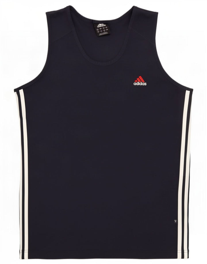 Adidas Débardeur Homme UK 42/44 Large Bleu Marine Polyester