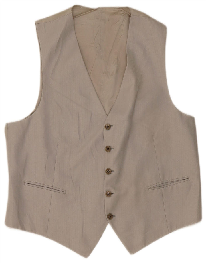 San Remo Gilet homme gris moyen à fines rayures
