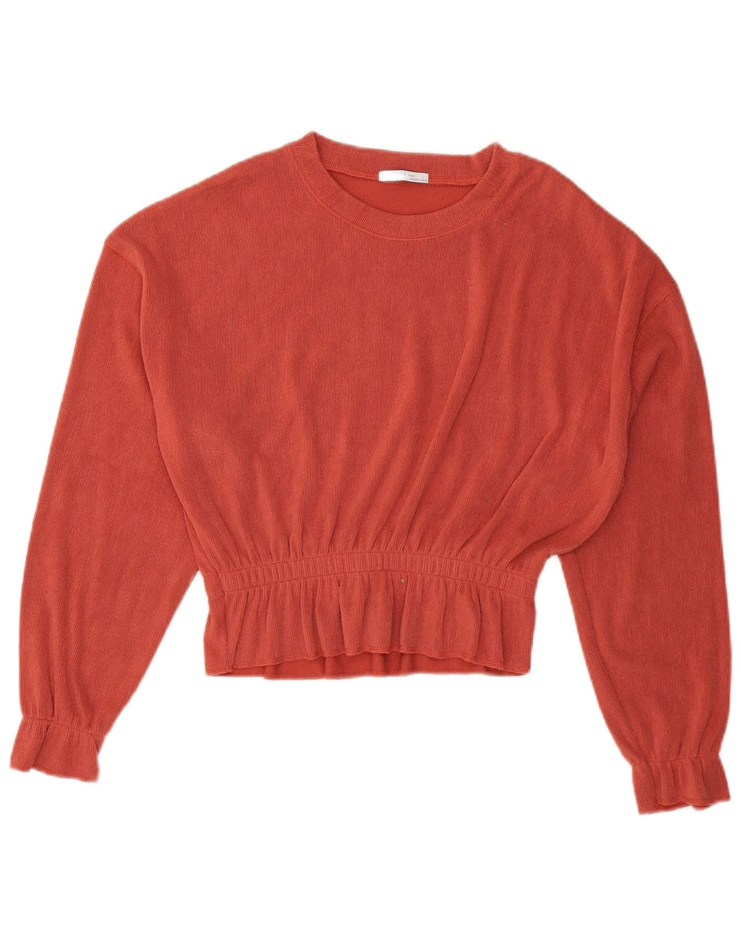 Zara Chemisier court surdimensionné à manches longues pour femme UK 10 Petit Orange