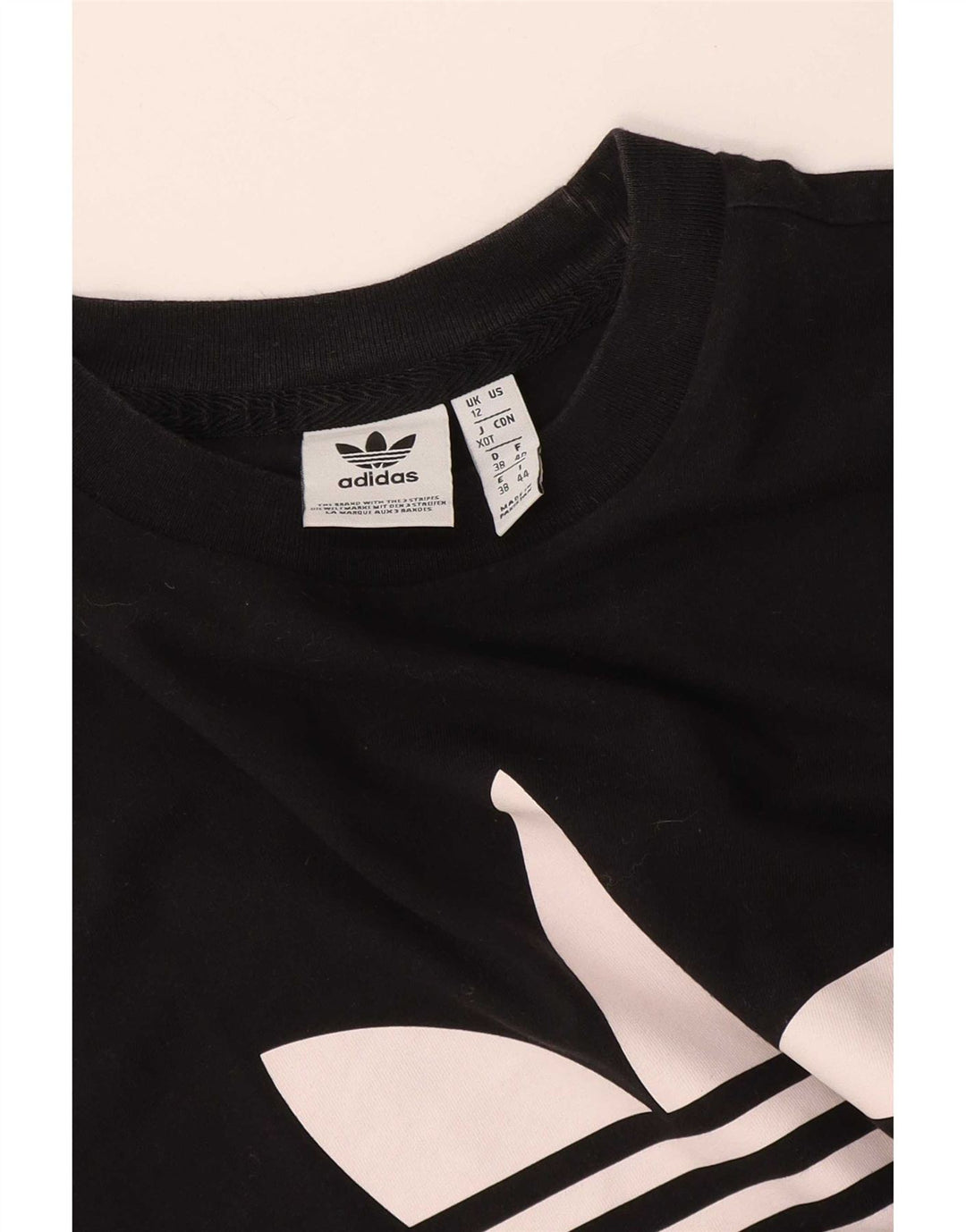 Adidas T-shirt graphique pour femme UK 12 Noir moyen