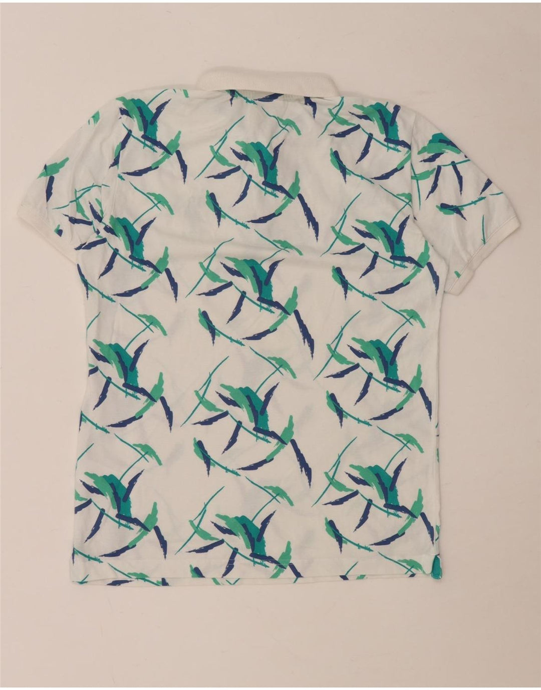 US Polo Assn Polo à motif abstrait pour homme en coton floral blanc moyen