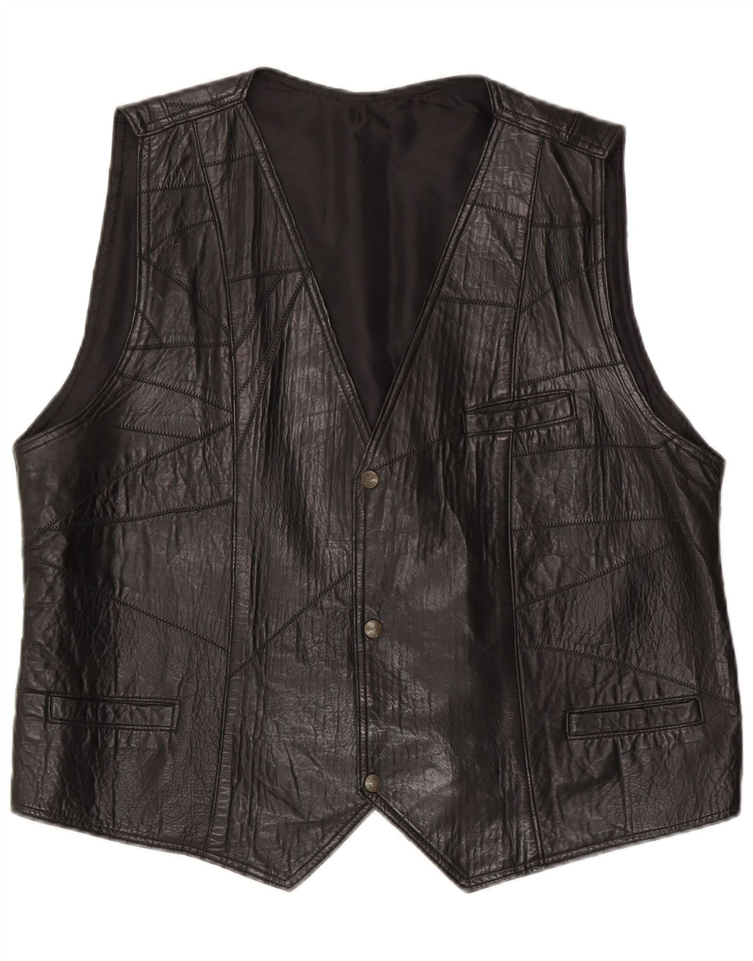 gilet en cuir homme vintage grand noir