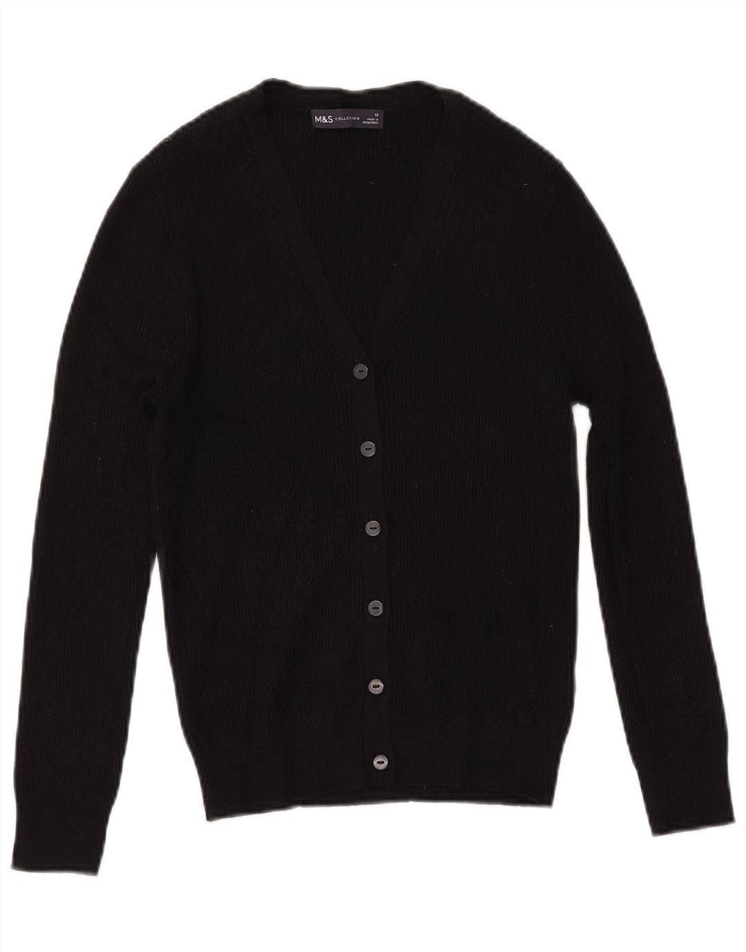 Marks & Spencer Pull Cardigan Femme UK 12 Medium Noir Viscose