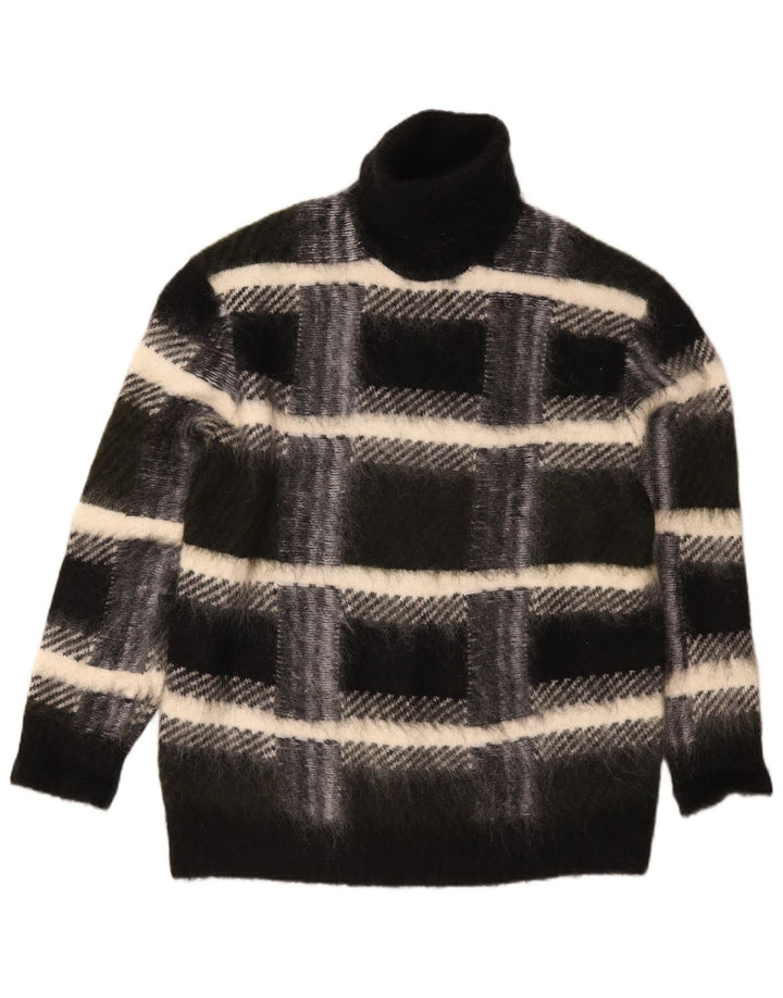 Cos Pull surdimensionné à col roulé pour femme UK 14 à carreaux noirs moyens