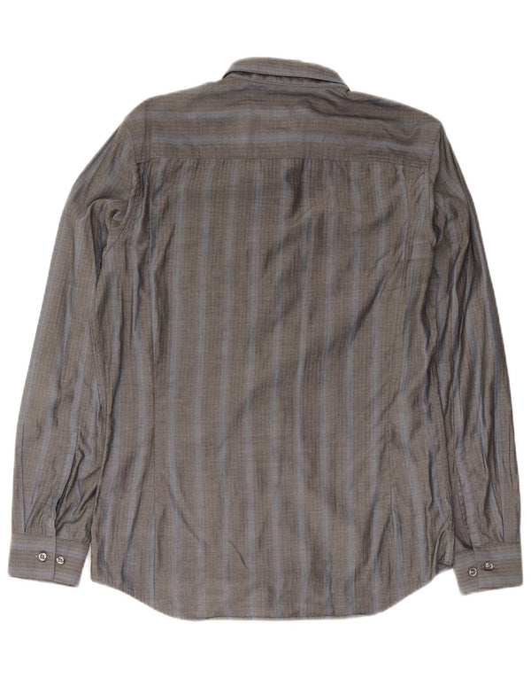 Calvin Klein Chemise Slim Fit Petit Gris à Chevrons en Coton