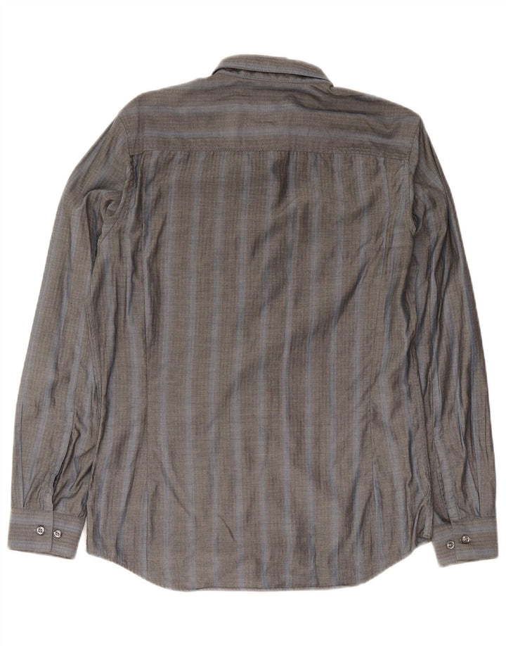 Calvin Klein Chemise Slim Fit Petit Gris à Chevrons en Coton