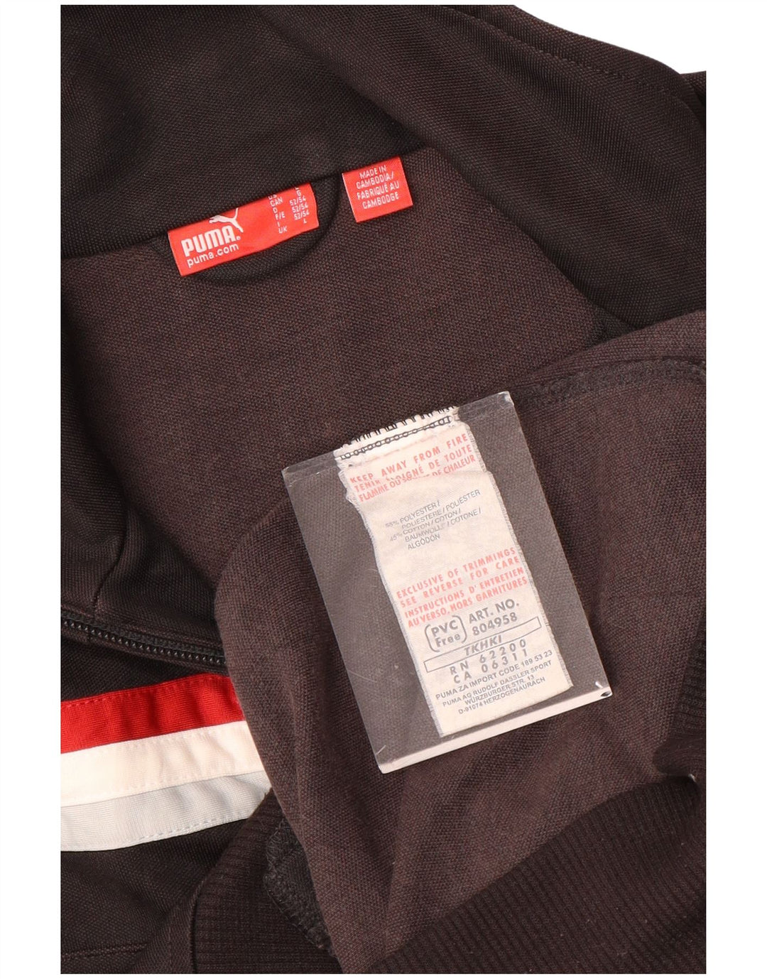 PUMA Veste de survêtement pour homme Large Noir Colorblock Polyester