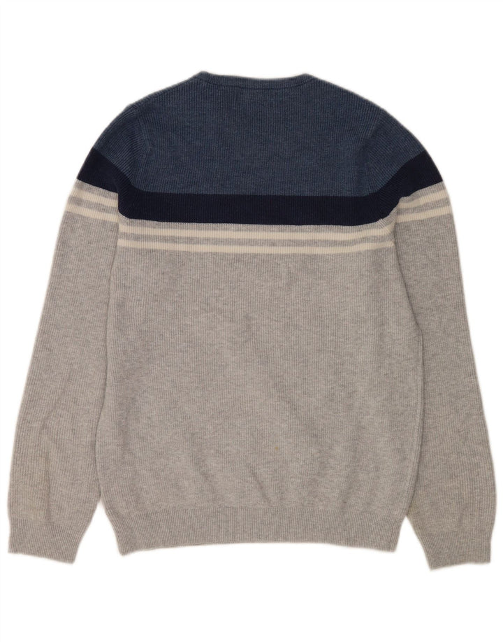 Marks & Spencer Pull à col rond pour homme Petit Gris Colorblock