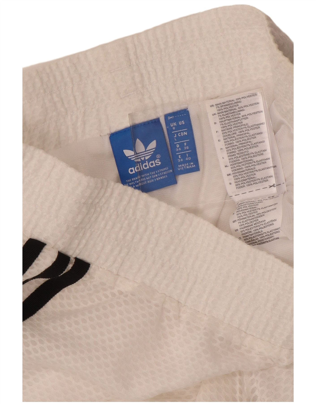 ADIDAS Short de sport pour femme UK 8 Small Blanc Polyester