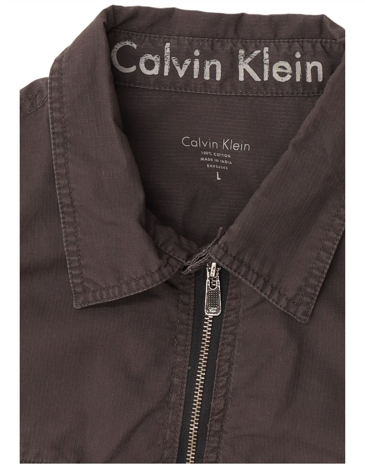 Calvin Klein Chemise militaire homme grand gris coton