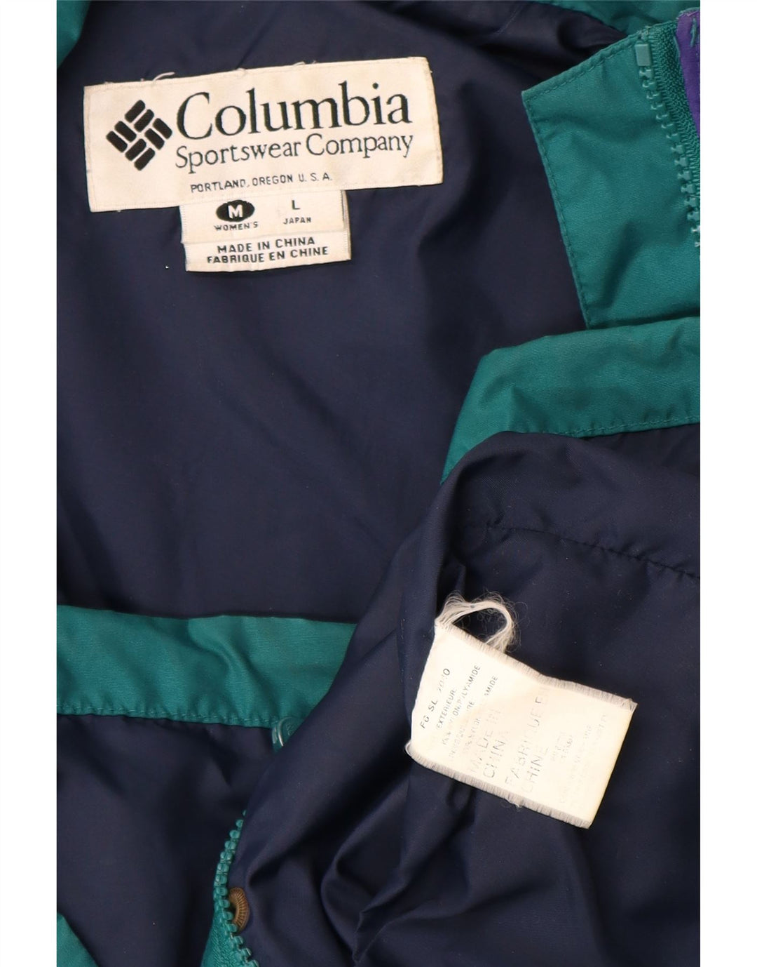 Columbia Veste de pluie surdimensionnée pour femme UK 14 Vert moyen Colourblock