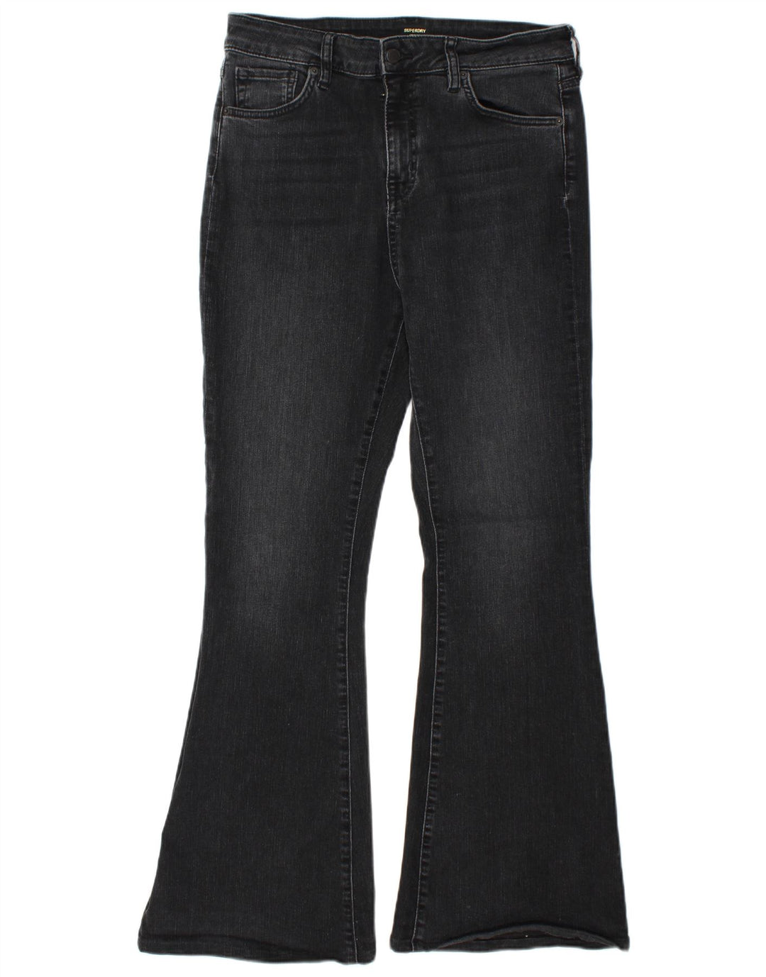 SUPERDRY Jean évasé Studio Femme W32 L32 Gris Coton