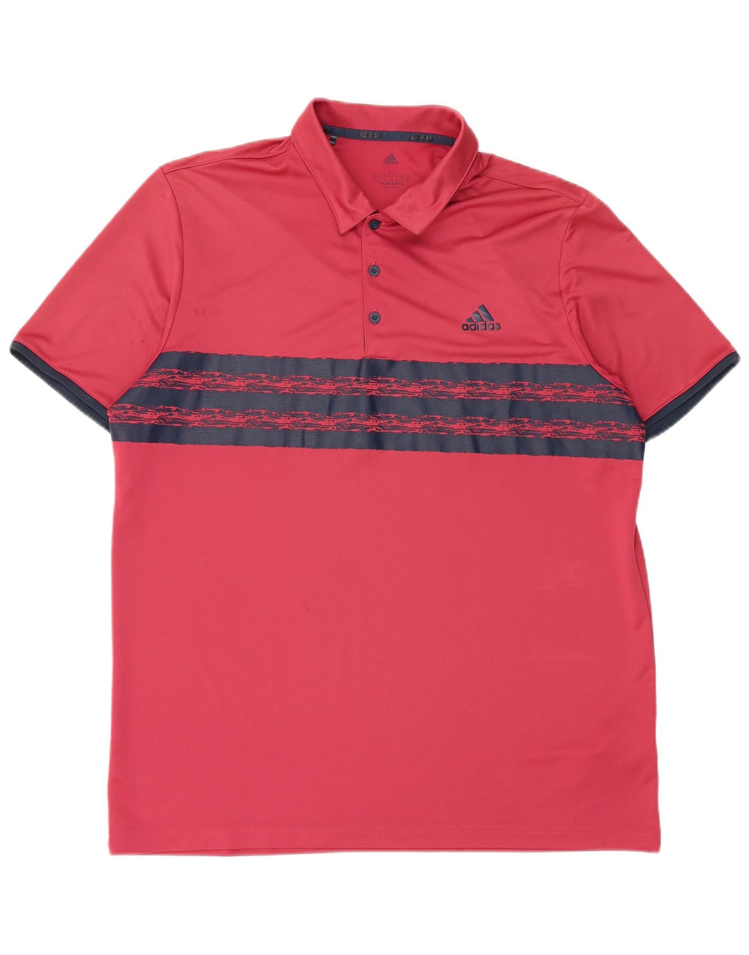 Adidas Homme Primegreen Polo Grand Rouge Rayé Polyester