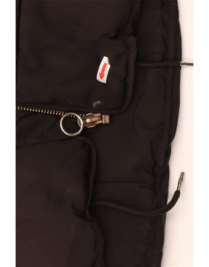 Topshop Veste matelassée surdimensionnée à capuche pour femme UK 8 Small Noir Polyester