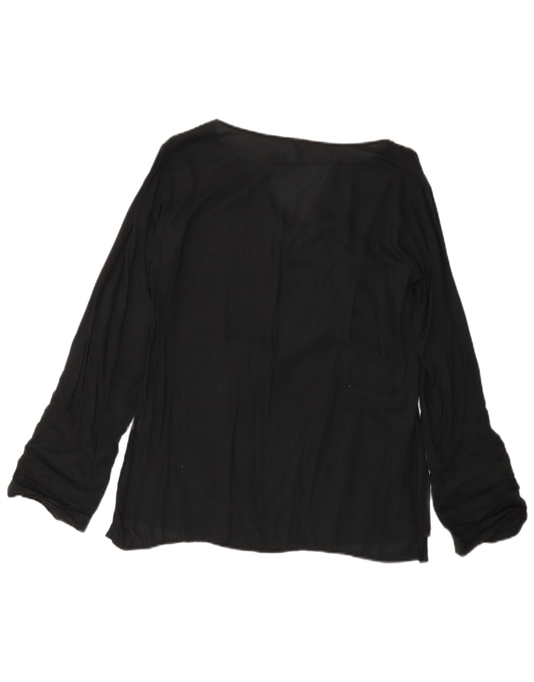 BENETTON Chemisier à manches longues pour femme UK 44 Viscose noir moyen