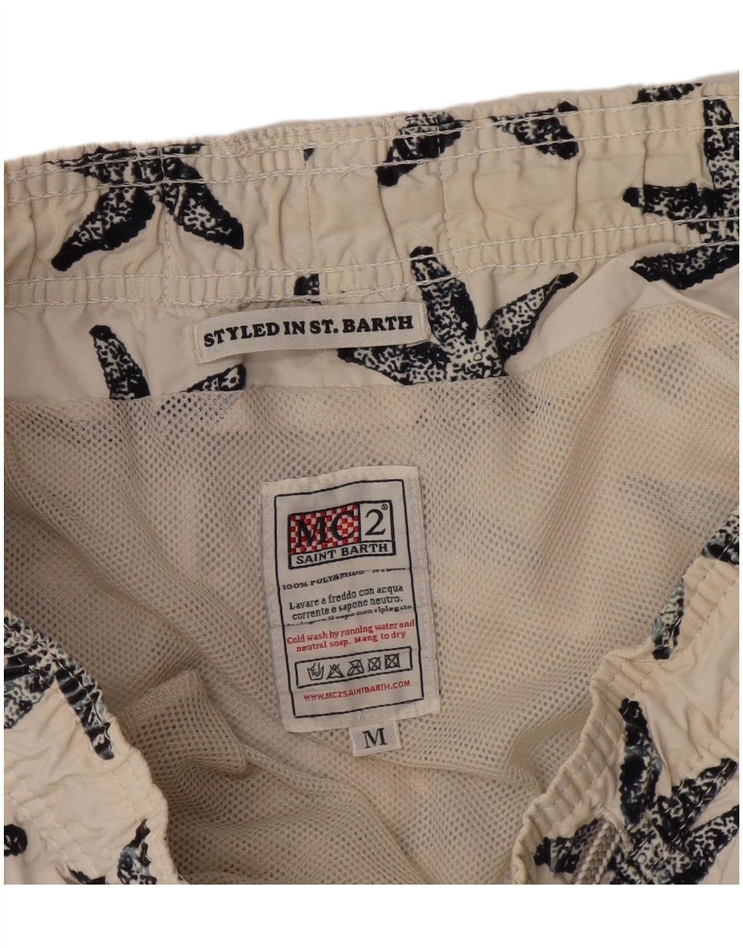 MC2 SAINT BARTH Short de Bain à Motif Abstrait Blanc Moyen Homme