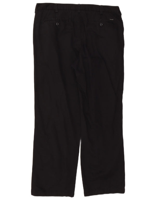 Izod Pantalon Chino Droit Homme W38 L32 Noir Coton Classique