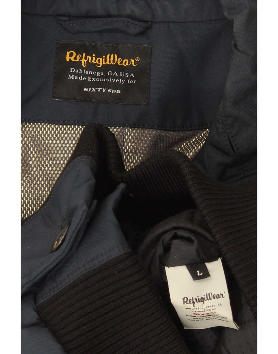 Refrigiwear Veste Bomber Homme UK 40 Large Bleu Marine Colorblock Polyamide