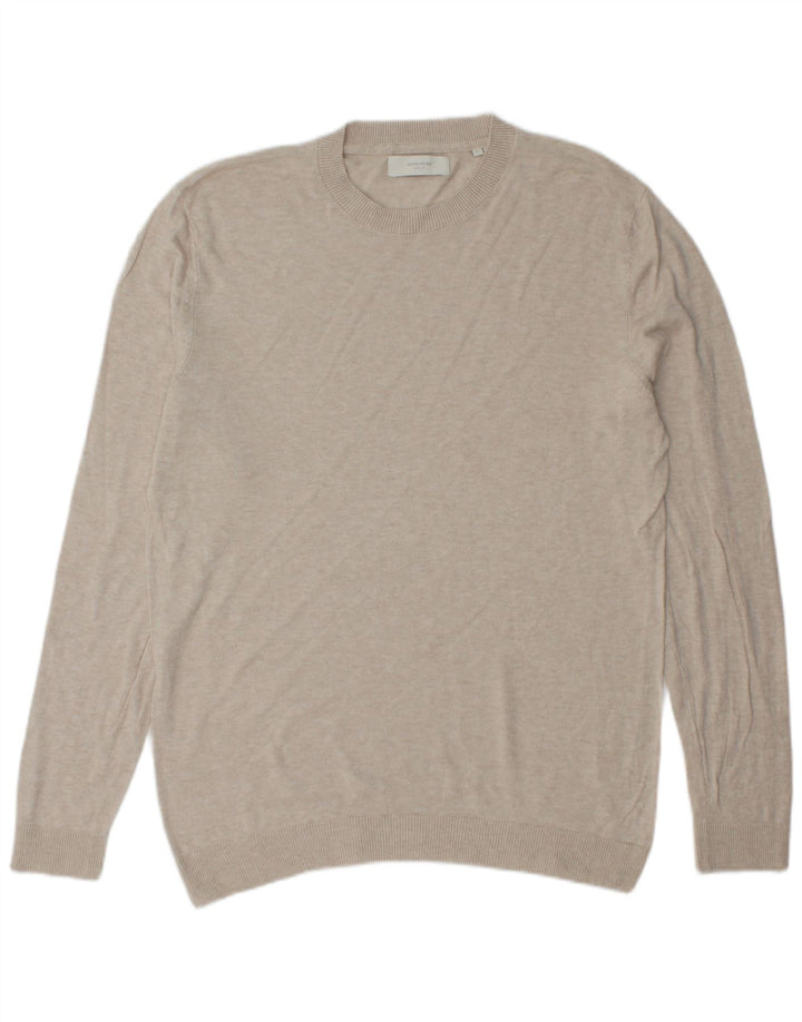 JACK & JONES Mens Crew Neck Jumper Sweater Large Grey