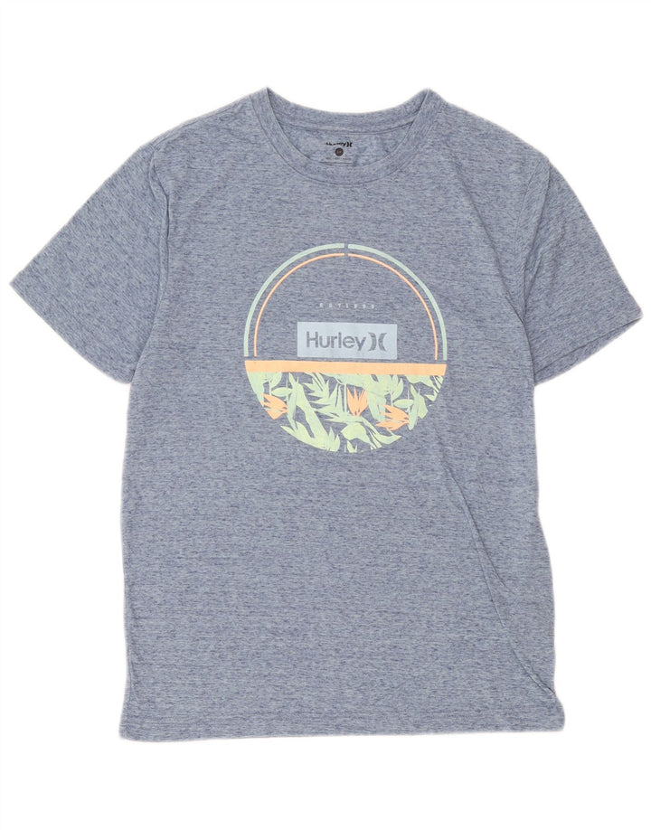 Hurley T-Shirt Graphique Homme Petit Bleu Moucheté Polyester