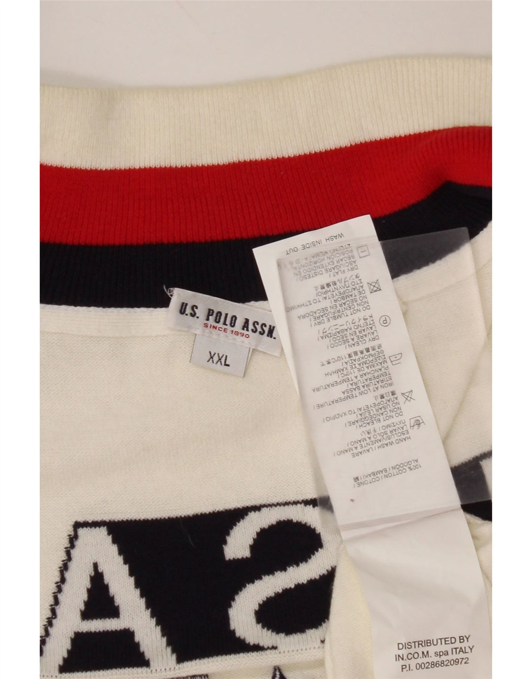 POLO AMÉRICAIN ASSN. Cardigan graphique USA pour hommes, pull en coton blanc 2XL