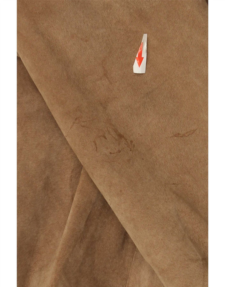 vintage Femme Suède Pardessus UK 14 Beige Moyen