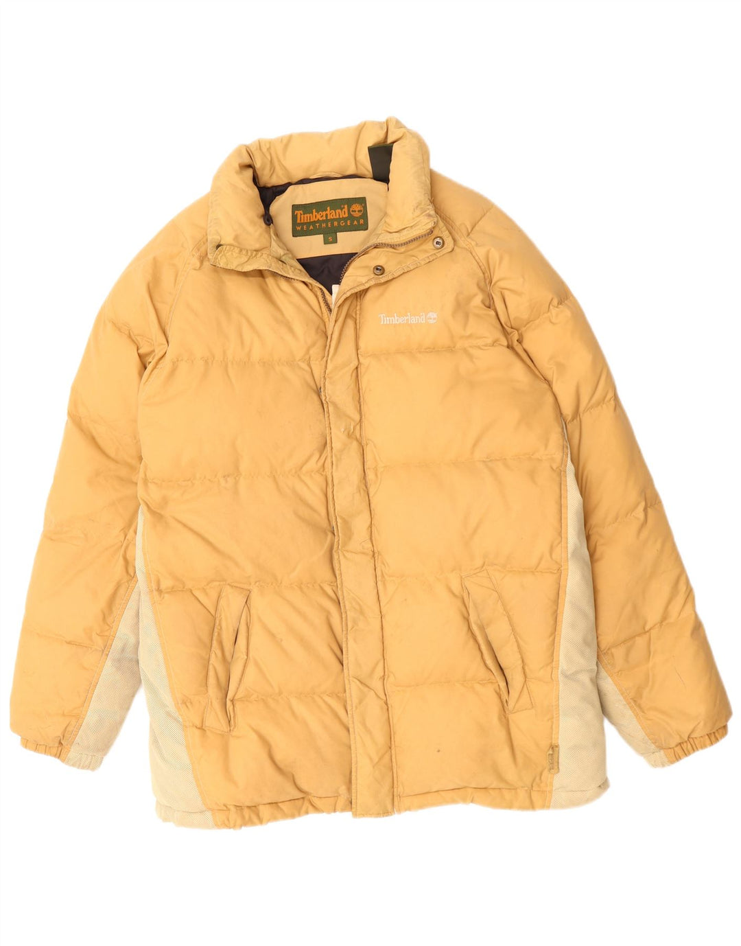 Timberland Veste matelassée Weathergear surdimensionnée pour hommes UK 36 Small Jaune