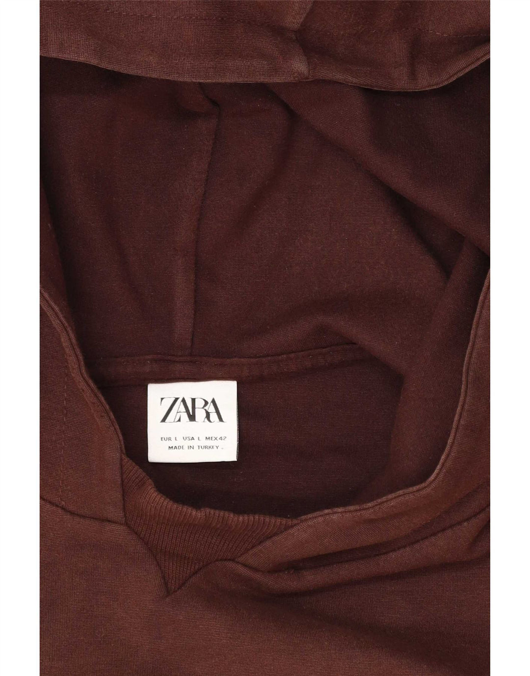 Zara Pull à capuche pour homme Large Marron