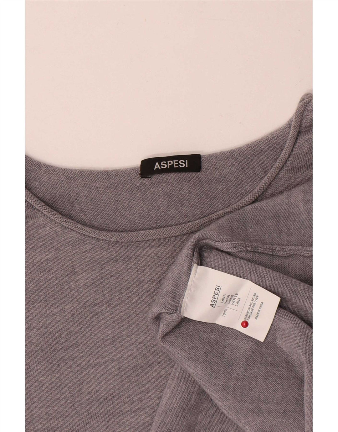 Aspesi Pull col bateau pour femme UK 16 Large Gris Laine