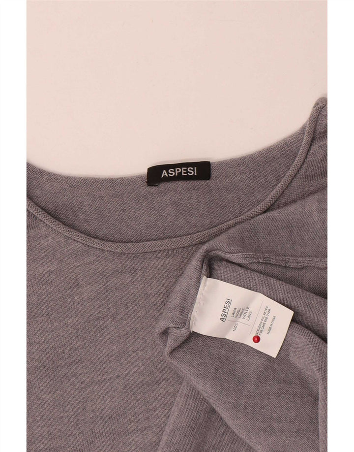 Aspesi Pull col bateau pour femme UK 16 Large Gris Laine
