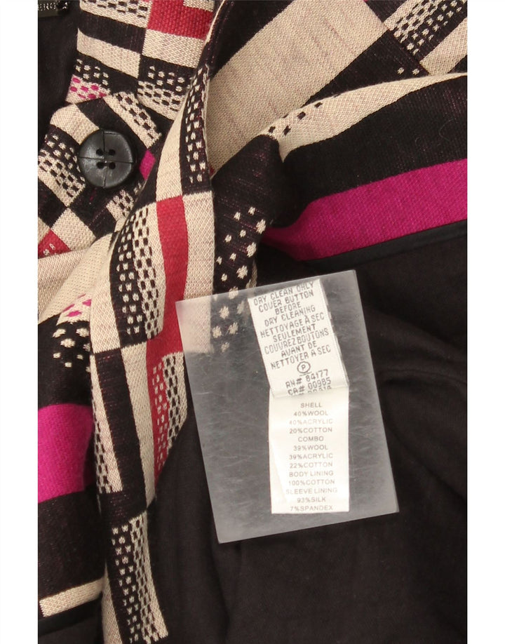 DIANE FURSTENBERG Manteau femme US 12 Grande laine géométrique multicolore