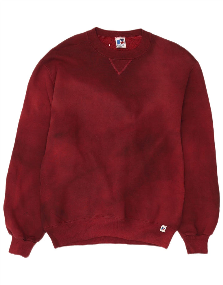 RUSSELL ATHLETIC Sweat-shirt pour homme en coton tie-dye bordeaux moyen