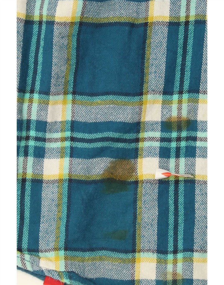 Dickies Chemise en flanelle pour femme UK 14 Bleu moyen en coton à carreaux