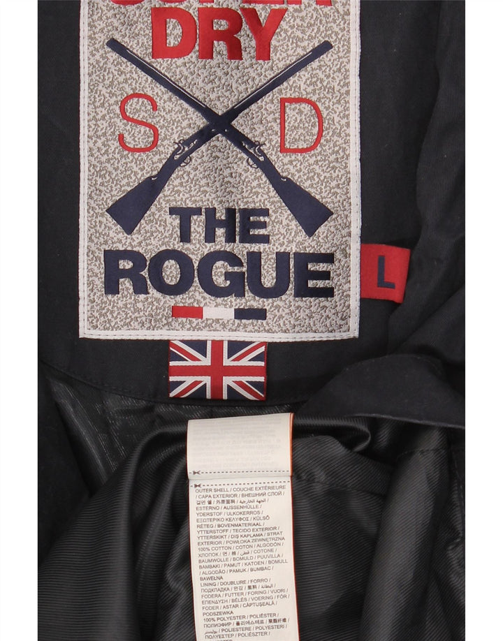 Superdry Caban Homme UK 40 Large Bleu Marine Coton