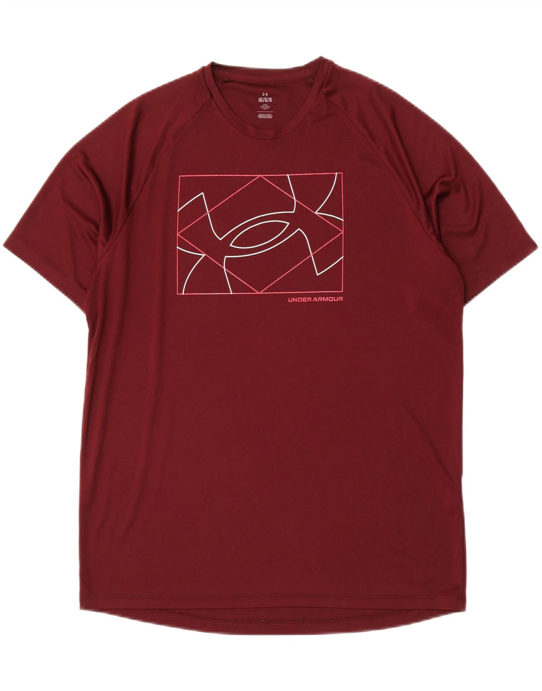 UNDER ARMOUR Mens Graphic T-Shirt Top Large Burgundy Polyester