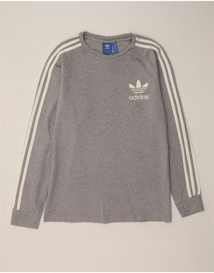 Adidas Haut à manches longues pour homme en coton moucheté gris moyen