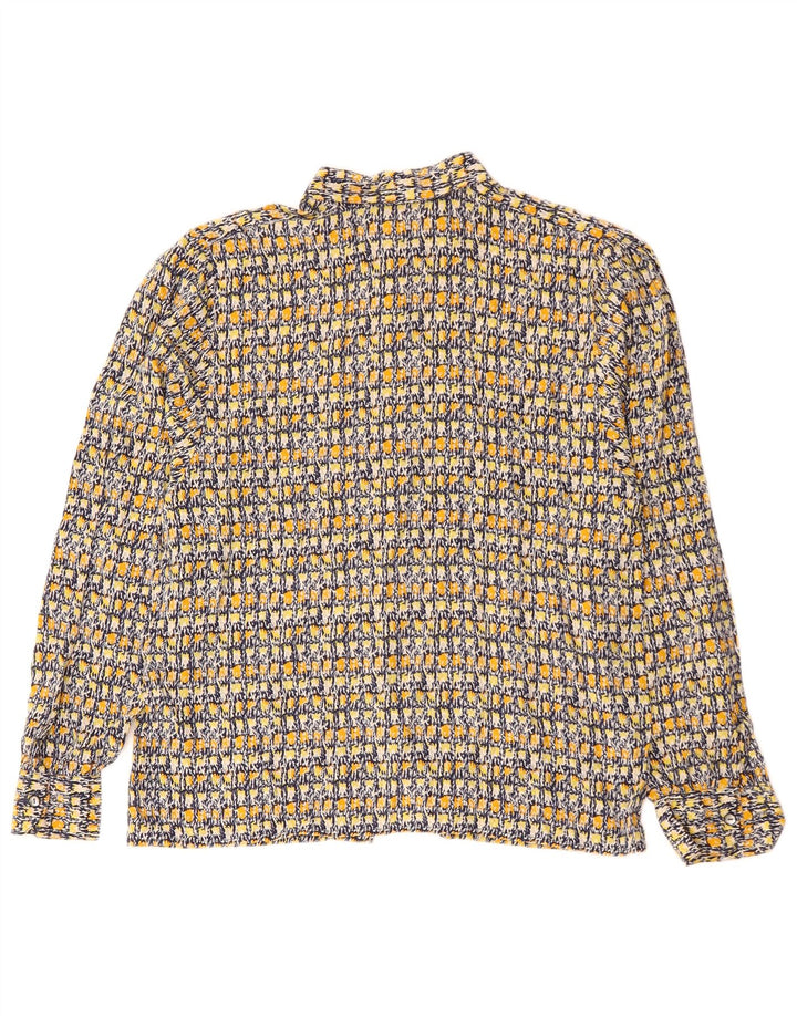 vintage Womens Abstract Pattern Shirt UK 14 Grand Multicolore